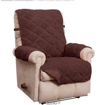 Hudson Reversible Sherpa Form-Fitting Recliner Slipcover Chocolate 100% Poly - £30.36 GBP