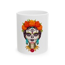 Day of the Dead Ceramic Mug | Día de Muertos Sugar Skull Coffee Cup | Fl... - $264.67 MXN+