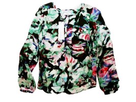 $198 Parker New York Night Garden Floral Abstract Blouse Button Top - £134.50 GBP