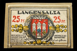 1921 Allemagne Monnaie de Nécessité Erreur Note Langensalza 25 Pfennig I... - $1,969.83 MXN