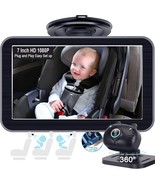 Baby Car Camera 7 Inch USB Plug and Play Easy Setup 360 Rotating Backsea... - $92.93