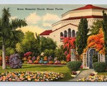 Bryan Memorial Church Miami Florida FL Linen Postcard M7 - $2.92
