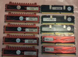 10 Mixed Brand 4GB DDR3 Desktop Memory W/ Heat Shields G Skill, ADATA, VisionTek - £47.95 GBP