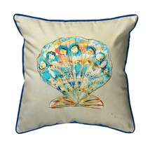 Betsy Drake Teal Scallop Shell Extra Large 22 X 22 Indoor Outdoor Pillow - £54.50 GBP