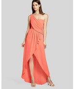 BCBG MAXAZRIA Kailo Ambrosia One Shoulder Draped Gown Dress Sz 4 Orange - $88.70