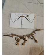 Vintage Gold Tone Collar Clip With Charms. Unique.  On Orig Card - $36.24 CAD