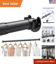Iron Closet Rod 17-129 Inches, Stylish Matte Black, 66 lbs Load Capacity - $840.68 MXN