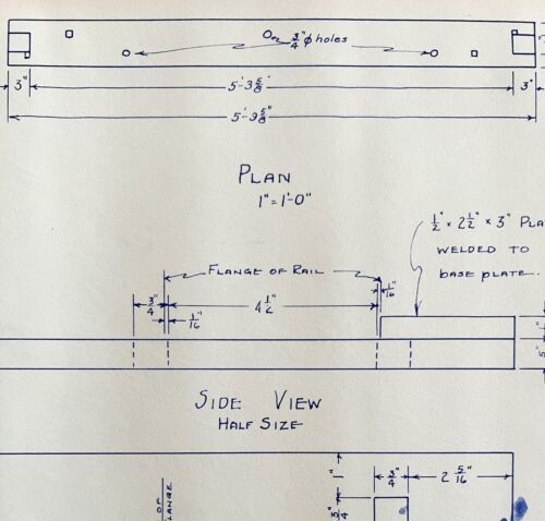 1947 Railroad Bangor Aroostook Tie Rod For Approaching Rail Blueprint H2... - $84.36