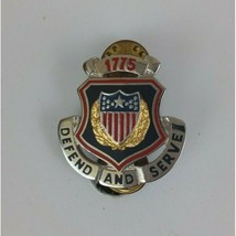 Vintage 1775 Defend And Serve 1.25&quot; Lapel Hat Pin - $5.34