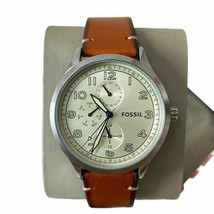 New Fossil BQ2482 Wylie 3 hands Chronograph Dial Brown Leather band men watch - £100.46 GBP