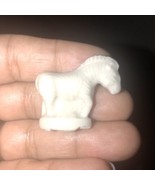 Mini Porcelain Figurine - 1.25&quot; White Zebra Horse - £2.39 GBP