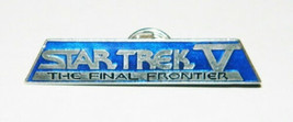 Star Trek V: The Final Frontier Name Logo Blue Metal Cloisonne Pin 1989, NEW - £6.26 GBP