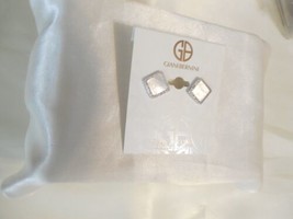 Giani Bernini 1/2&quot; Sterling Silver Paved Mother-of-Pearl Stud Earrings K718 $129 - £35.47 GBP