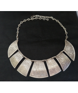 Egyptian Necklace Silver Hieroglyphics Engraved Tribal Vintage Handmade ... - €297,45 EUR