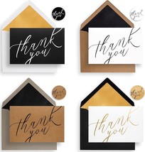 Thank You Cards with Envelopes - Luxury 120 Pack, Gold-Foil-Stamped Interiors - £35.19 GBP