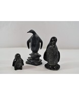 Penguin Figurines Lot of 3 Carved Resin Canada Aardvark Figures Signed Vtg - £37.89 GBP