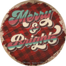 Merry and Bright Red Novelty Circle Coaster Set of 4 - £15.77 GBP
