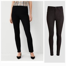 ANN TAYLOR Faux Suede High Rise Skinny Jean Black Size 1O New - $38.61