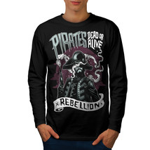 Rebel Pirates Tee Horror Men Long Sleeve T-shirt - $14.99