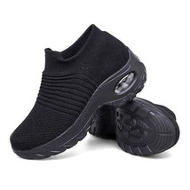 Breathable Knit Women Casual Shoes Woman Platform Chunky Sneakers Non Slip Outdo - £20.30 GBP