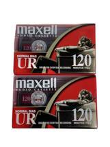 MAXELL UR 120 Min Blank Audio Cassette Tapes Normal Bias 2 Tapes - £15.26 GBP