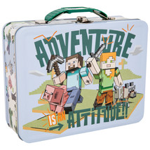 Minecraft Adventure Attitude Tin Lunchbox Grey - £14.08 GBP