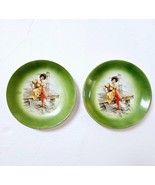 Lot 2 Gibson Girl on Dock in Swimsuit C1900&#39;s Plates 6.25&quot; Green Trim - ... - €25,79 EUR