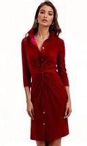 Gretchen Scott twist and shout solid dress in Red - $123.00