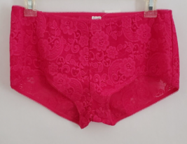 Morgan Taylor Intimates Lace Panties Boyshorts Fuschia Pink Size L New with Tags - £19.74 GBP