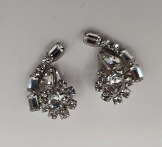 Vintage Rhinestone Clip On Earrings - £6.25 GBP