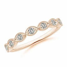 ANGARA 0.31 Ctw Natural Round Diamond Wedding Band in 14K Solid Gold (Grade-KI3) - £349.09 GBP