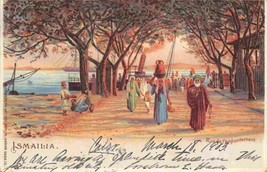 Rue de l&#39;appontement Steamer Landing Ismailia Egypt 1903 postcard - £6.18 GBP