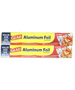 2 Count Glad Aluminum Foil Standard 200 Sq Ft Value Size Trusted Strength - $48.01 CAD