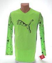 Puma Green &amp; Black Long Sleeve Athletic Shirt Youth Boy&#39;s XL NWT - £26.46 GBP