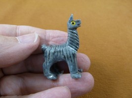 Y-LLA-ST-42) baby gray white LLAMA SOAPSTONE stone PERU FIGURINE love ll... - £6.88 GBP