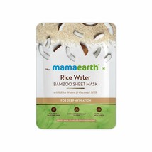 Mamaearth Rice Water Bamboo Sheet Mask with Rice Water &amp; Coconut Milk - 25g - £9.64 GBP