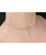 Tennis Chain Necklace, Tarnish-free Tennis Necklace, 18k Gold Diamond Ch... - £16.06 GBP+