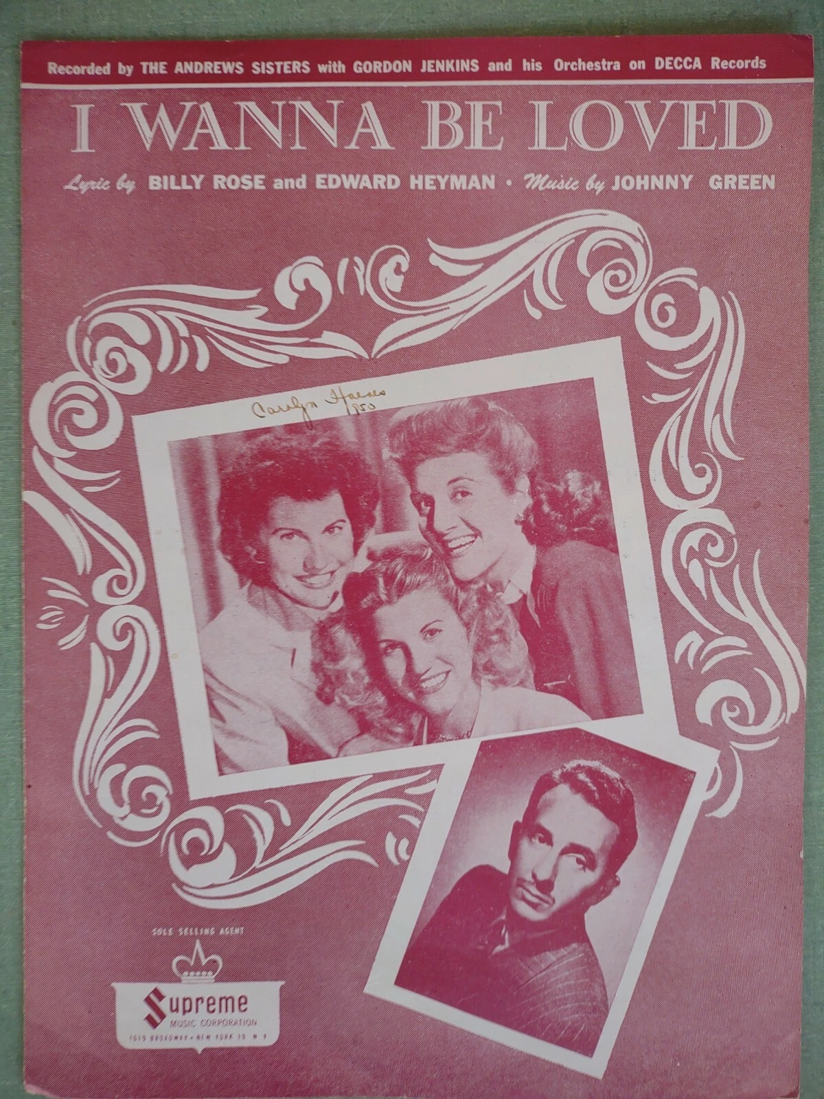 I Wanna Be Loved - sheet music - $8.20 CAD