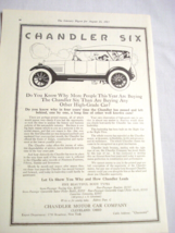 1917 Ad Chandler Six, Chandler Motor Car Co. Cleveland &amp; Hudson Motor Ca... - $13.70 CAD