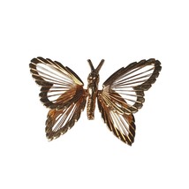 Monet Gold Tone Filigree Butterfly Brooch Pin Nature Fashion Vintage Jewelry - £14.90 GBP