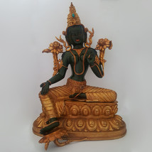 Antique Green Tara Museum Quality  24K Gold Gilded Statue 21&quot;  - Nepal - $5,399.99