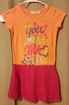 Piper - Pink and Orange Dress sheer tiered lined skirt Size 4/5        B10A - $7.85