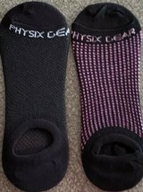Two (2) Pair Physix Gear Sport No Show Socks Unisex (Solid Black &amp; Black... - £11.76 GBP