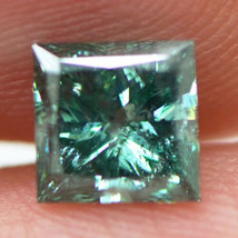 Princess Cut Diamond Fancy Turquoise Color Loose Natural Enhanced I1 1.02 Carat - £513.72 GBP