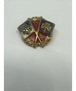Vintage Girl Scouts CROSSED FLAGS rare pinback pin  - £11.67 GBP