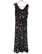 Mary McFadden Maxi Cottagecore Boho Blue/Pink Floral Sleeveless Ruffle D... - $29.99