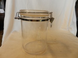 7.5&quot; Tall Hard Clear Plastic Canister With Locking Handle, Hermetic Seal - $40.00