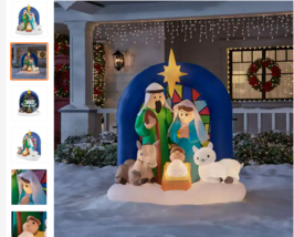 Gemmy Nativity 6.5Ft Airblown Inflatable Home Accents Holiday Yard Decor New - £97.68 GBP