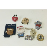 Vintage mixed brooch lot costume jewelry elephant pin leaf Christmas dog  - $19.75