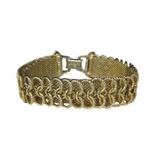 Goldette Mesh Vintage Bracelet 8 In Goldtone Chain Jewelry Signed - £35.72 GBP